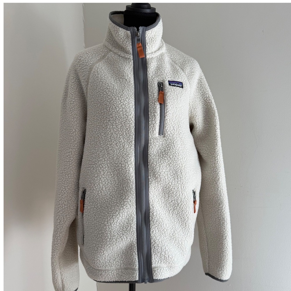 Patagonia Retro Pile Fleece Jacket Men's M Pelican Cream Sherpa SP25 22801